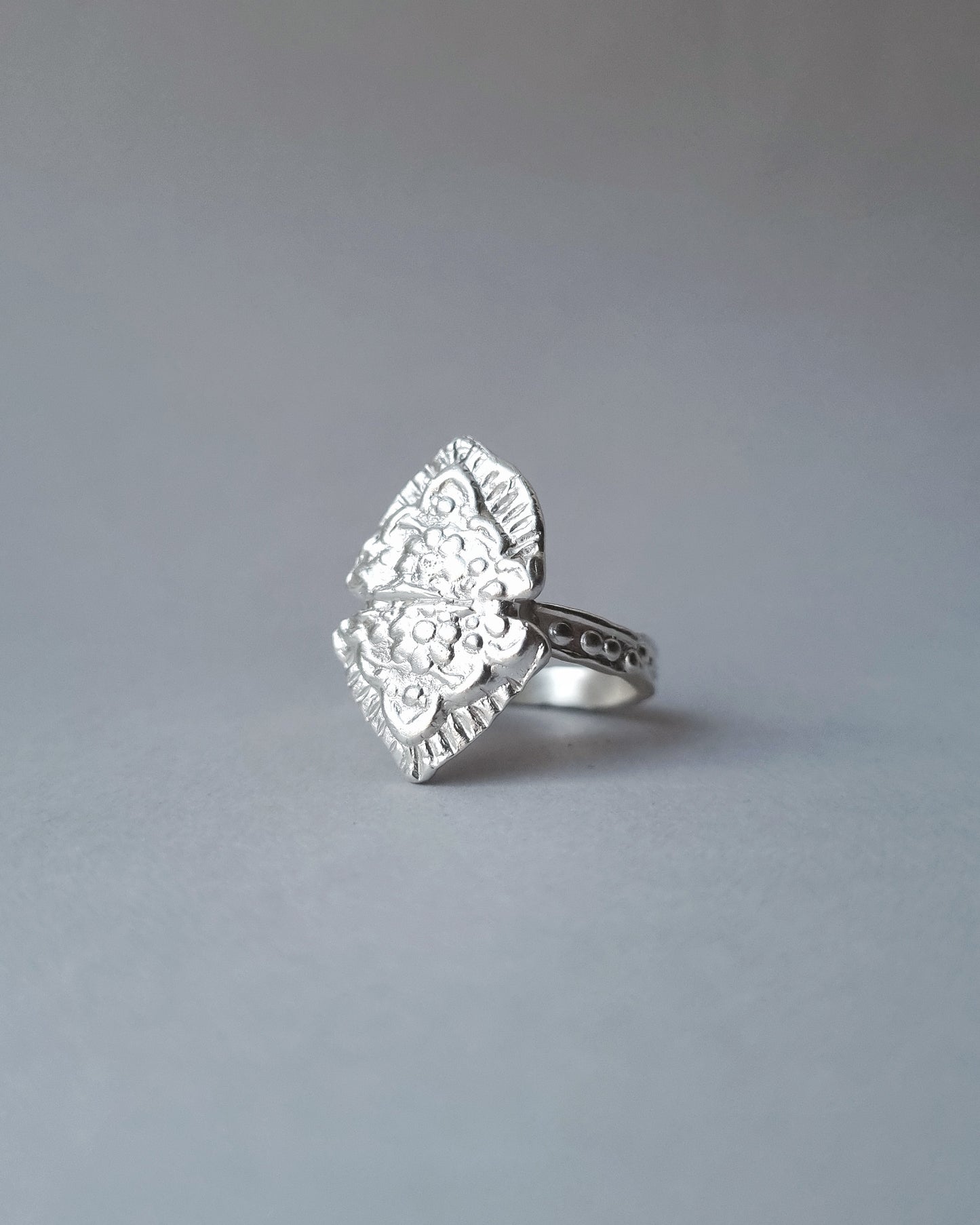 SELMA Floral Silver Ring, size 55